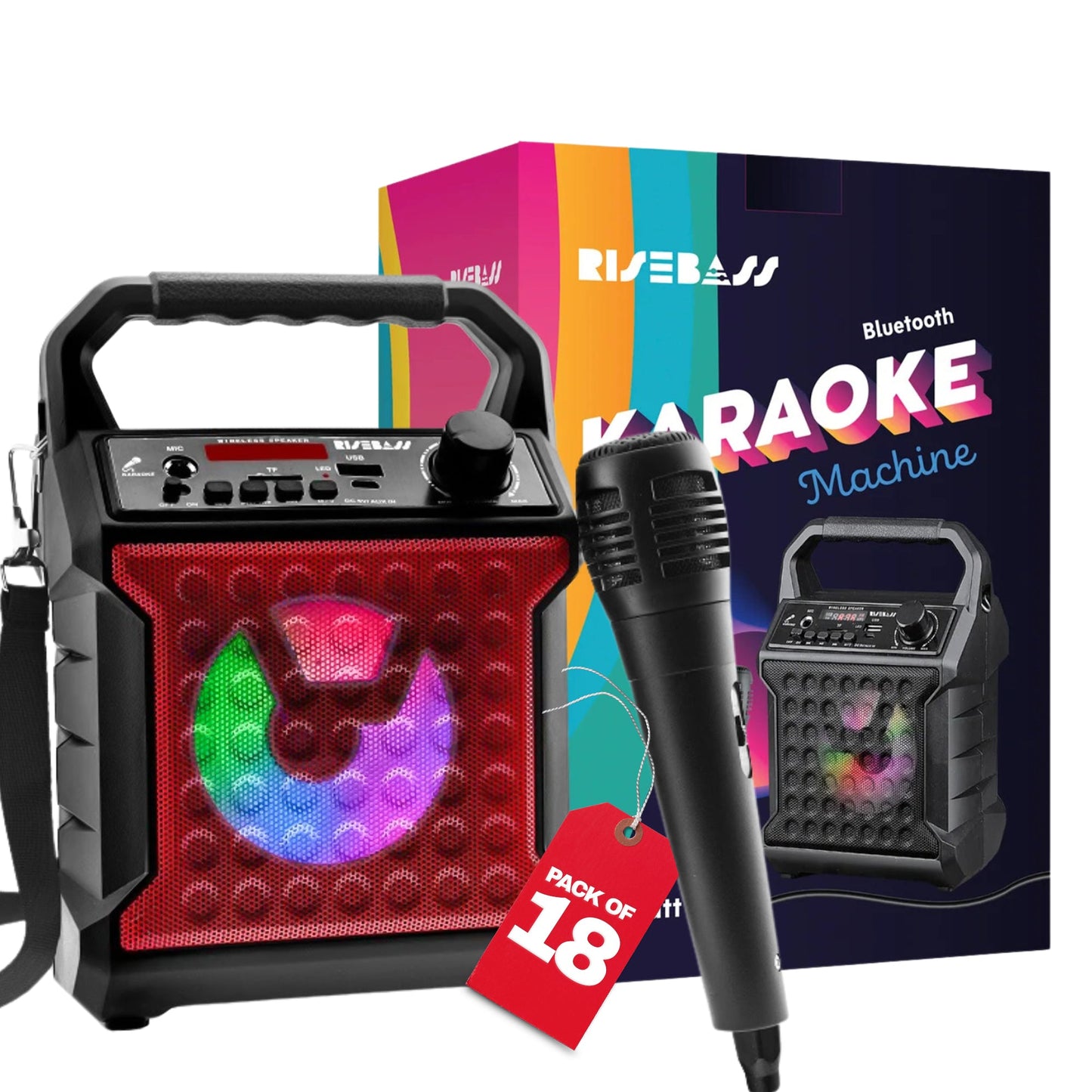 Wireless Bluetooth Karaoke Machine | Portable Party Speaker with LED Lights